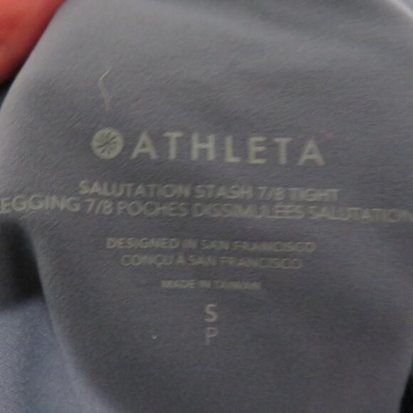 Athleta Womens Sz S Dark Gray Salutation Stash 7/8 Tight Legging High Waist - Picture 5 of 5